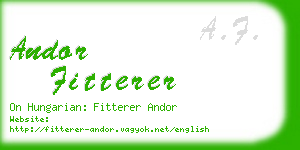 andor fitterer business card